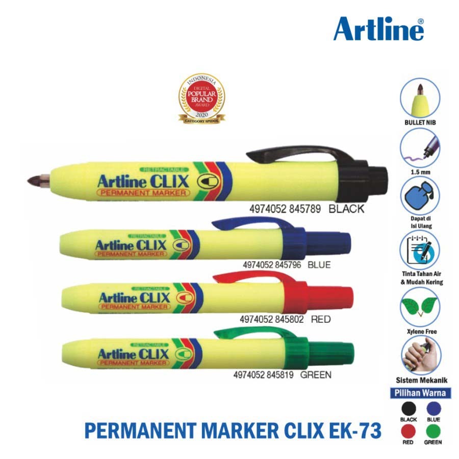 

Spidol / Permanent Marker Artline Clix EK-73