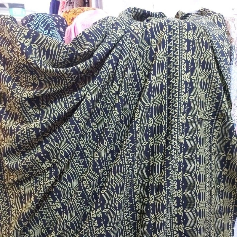 Kain bahan wolfis monalisa motif/bahan wolfis printing lebar 150cm