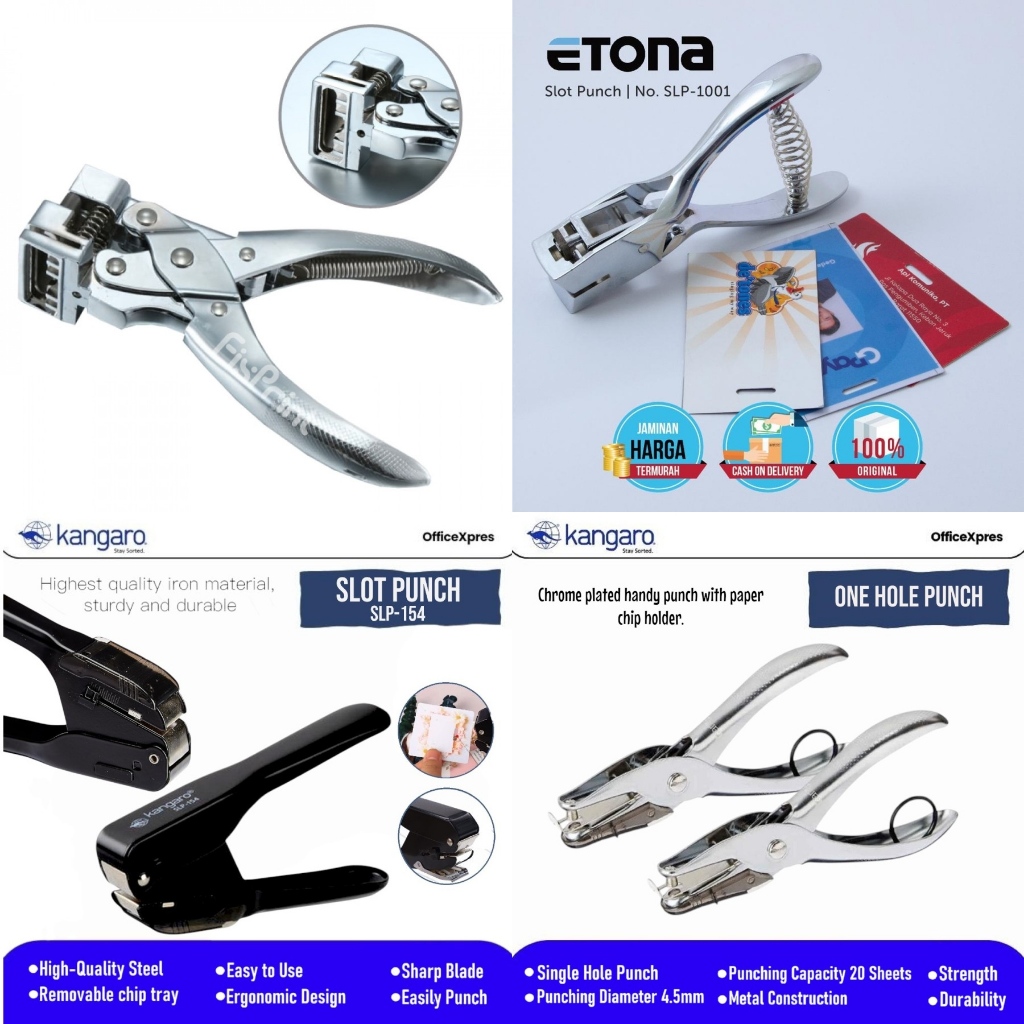 

Pembolong Kertas Slot Punch ETONA / KANGARO / ALLWIN Original (1 PCS) / Slot Punch T Airplane Stainless Steel Per Pcs