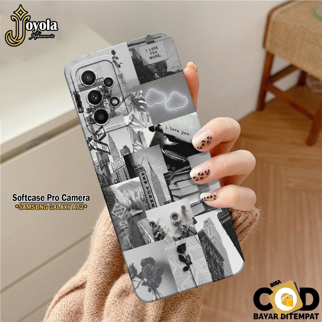 JOYOLA Case Samsung Galaxy A72 - Fashion Case Aesthetic - Softcase Samsung Galaxy A72 - Pro Camera -