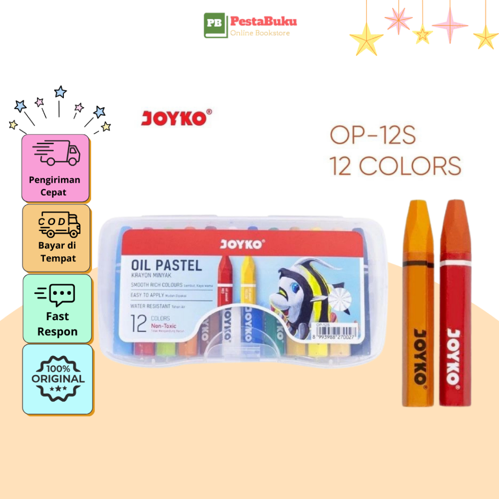 

Crayon Joyko Pastel 12 Warna