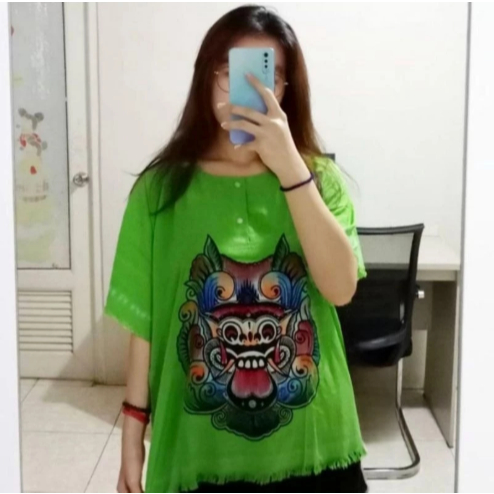 Kaos Barong Polos Jumbo Baju Barong Pria & Wanita Kaos Rayon Tebal Baju Bali