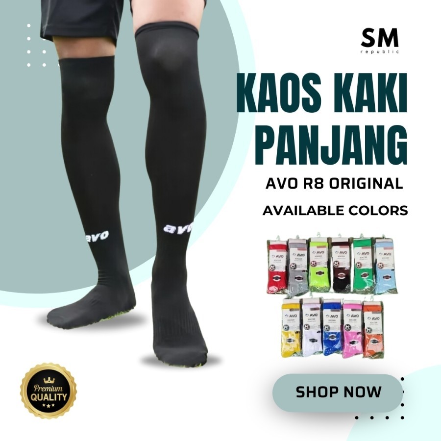 Kaos Kaki Bola Futsal Panjang Atas Lutut Olahraga Anti Slip AVO R8