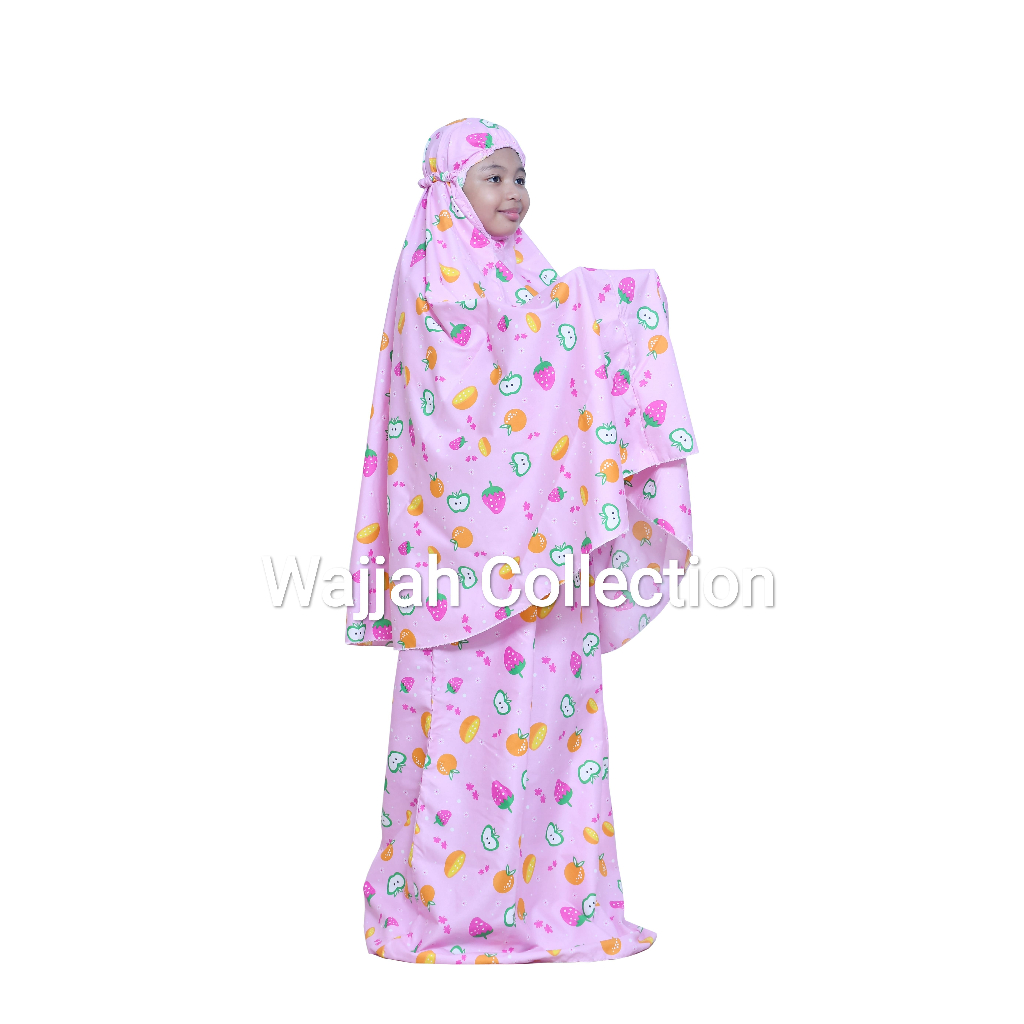 Mukena Anak Rukuh Remaja Baju Kurung Motif Prit Muqna Alat Sholat Sekolah Ank2 Wanita 3Sd12 Tahun Ha