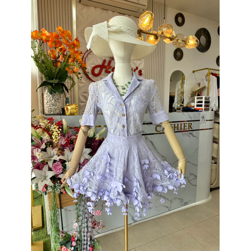 One set Lilac Mini dress / party / mewah / seksi dress / gaun party / Elegant dress/ mini dress part