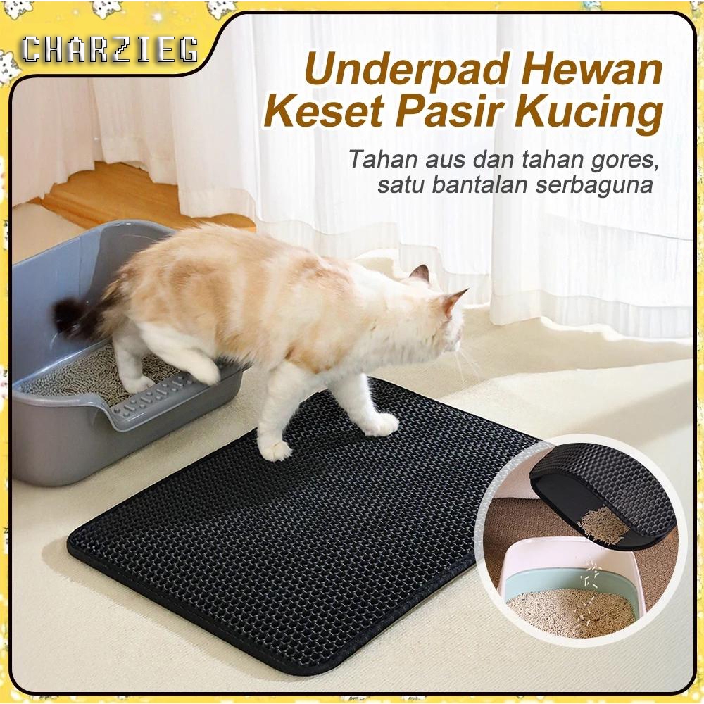 Keset Pasir Kucing Hewan Peliharaan EVA Keset Pasir Kucing Foldable Double Layer Washable Litter Mat