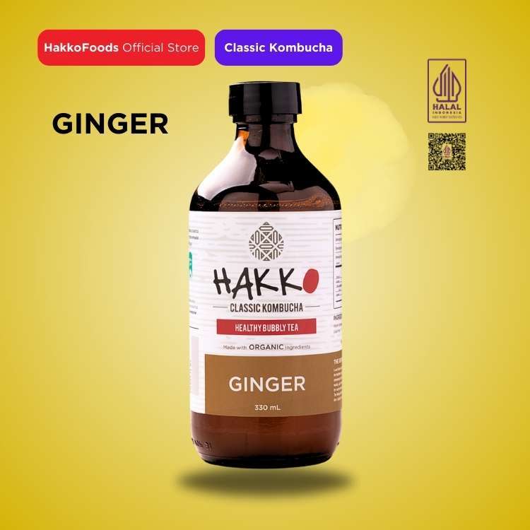 

Hakko Kombucha Ginger/ Jahe 330ml Healthy Bubbly Tea