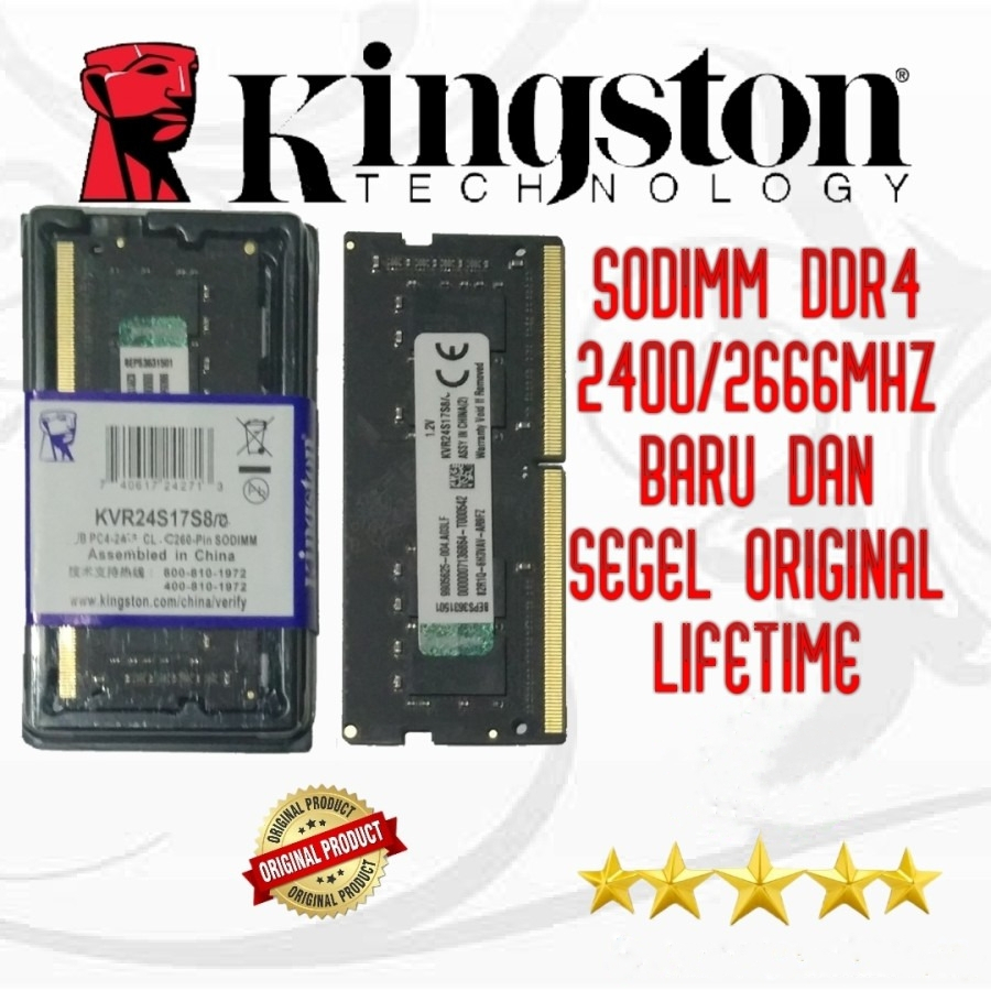 RAM SODIMM DDR4 4GB 8GB 2400MHZ 2666MHZ KINGSTON ORIGINAL