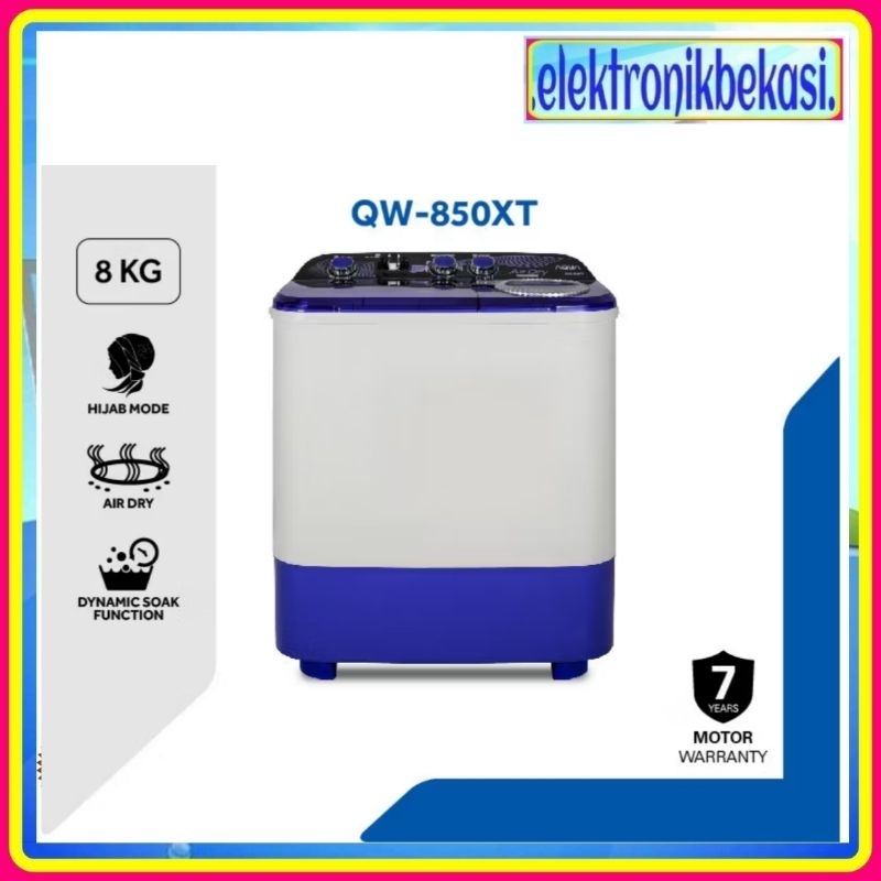MESIN CUCI AQUA 850 XT / MESIN CUCI AQUA 2 TABUNG 8KG / AQUA QW 850 XT MESIN CUCI  8 KG TWIN TUB