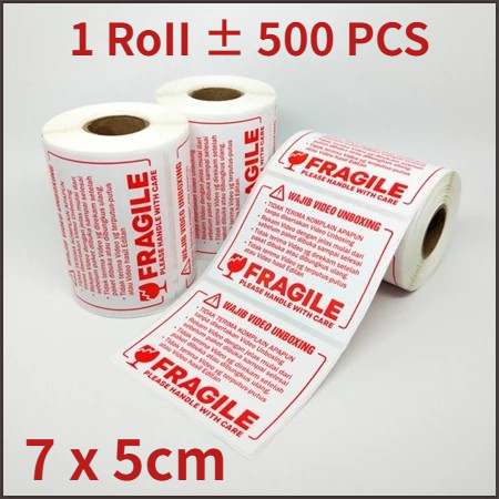 

Stiker Label Wajib Video Unboxing Pengiriman Paket Ukuran 7 x 3 Cm / 7 x 5 Cm(1 Roll Isi 1.000 Pcs)