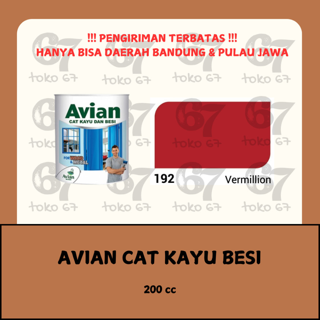 

AVIAN CAT MINYAK KAYU BESI 192 VERMILLION 200 CC