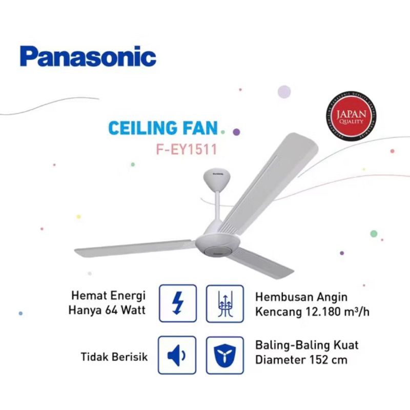 Kipas Angin Gantung Plafon Panasonic F-EY1511 / Ceiling Fan Panasonic F-EY1511