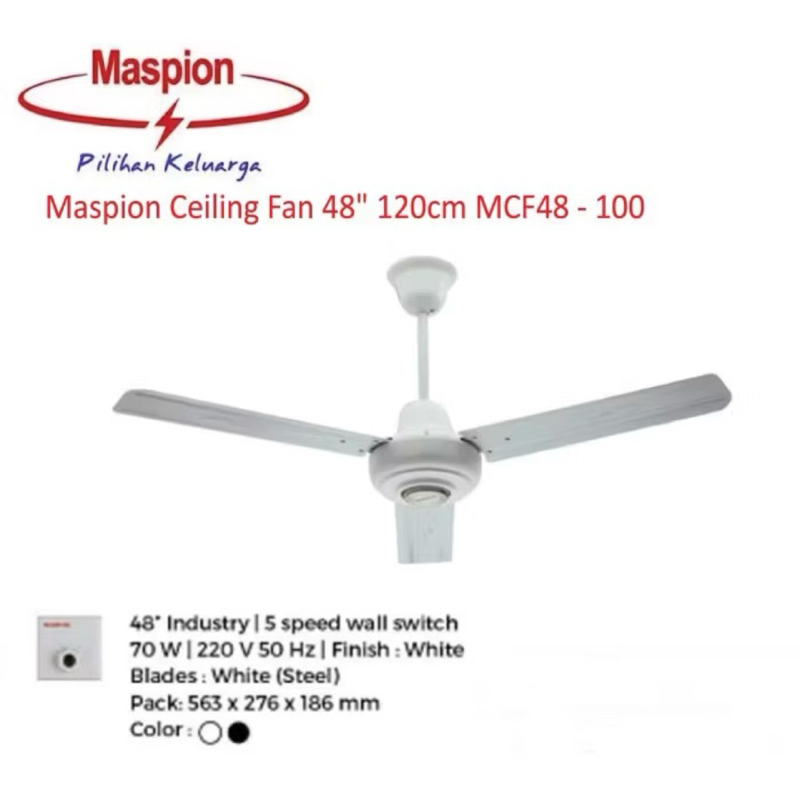 Kipas Angin Gantung Plafon Maspion MCF48-100 / Ceiling Fan Maspion MCF48-100