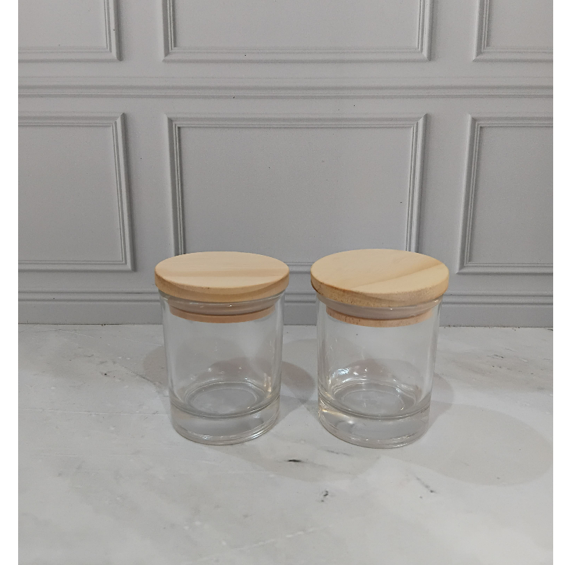 Sloki Wood Jar Candle Lilin Kayu Gelas Container Aromaterapi