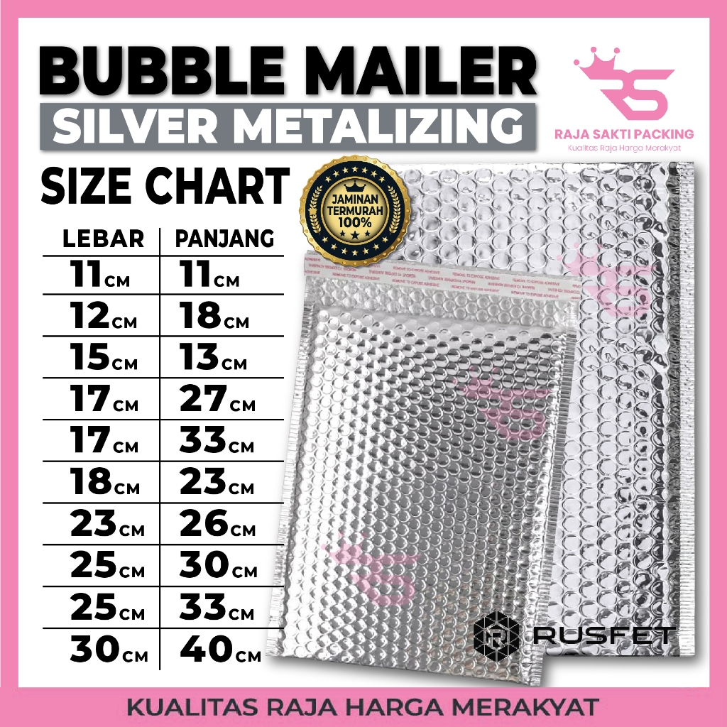 

Amplop Bubble Silver Glossy Bubble Mailer Bubble Packing Rusfet Premium Satuan Termurah