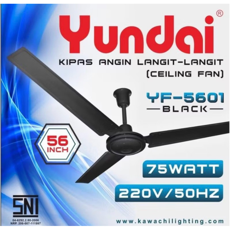 Kipas Angin Plafon Yundai YF-5601 56 Inci Putih