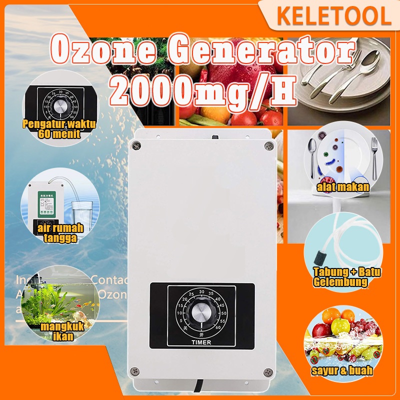 Lalalilac - Generator Ozon 2000mg/H Pengatur Waktu Generator Ozon Air Tetap Dingin Bersih Filter