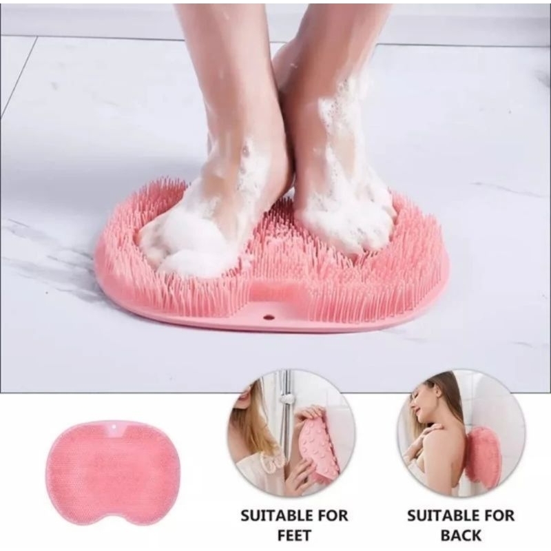 Sikat Punggung Mandi Tempel Dinding Silikon Sikat Kaki Tempel Lantai Dinding Tembok Kamar Mandi