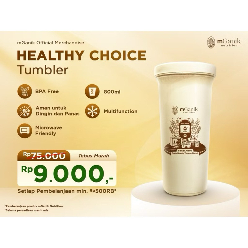 

mGanik Healthy Choice Tumbler BPA Free 800ml Tumblr