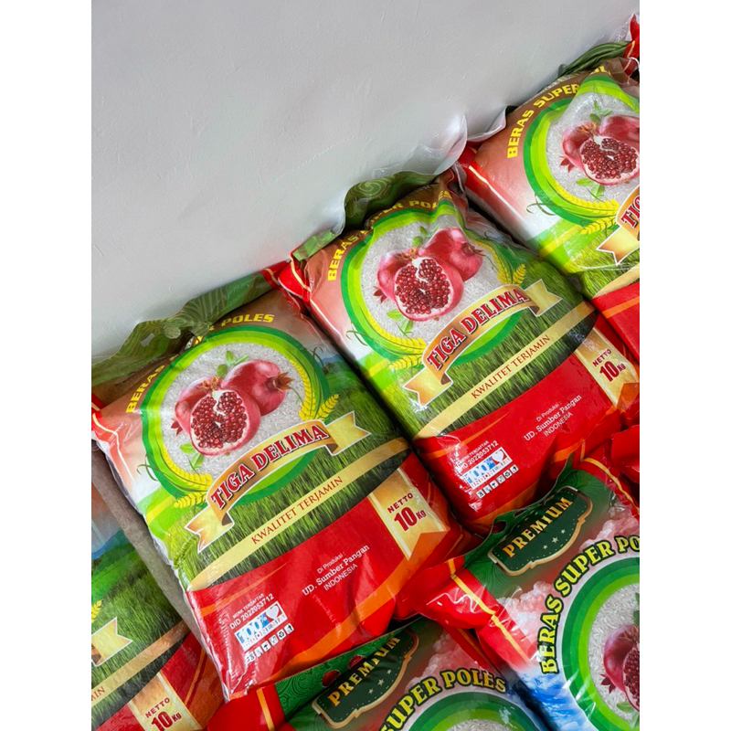 

Beras 10kg Berkualitas Premium Tjap Tiga delima Pulen & Nikmat