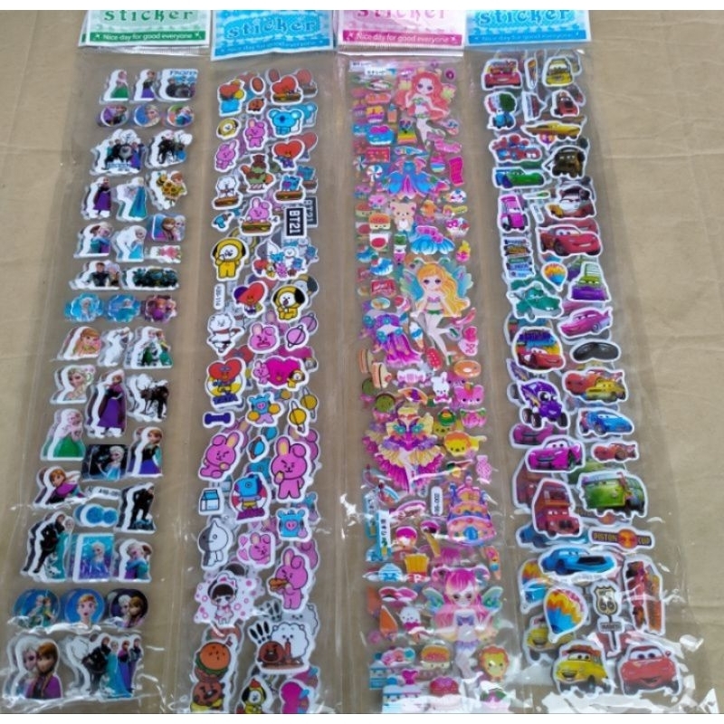 

J16 - STIKER KARAKTER KARTUN TIMBUL /STICKER MOTIF LUCU / DEKORASI