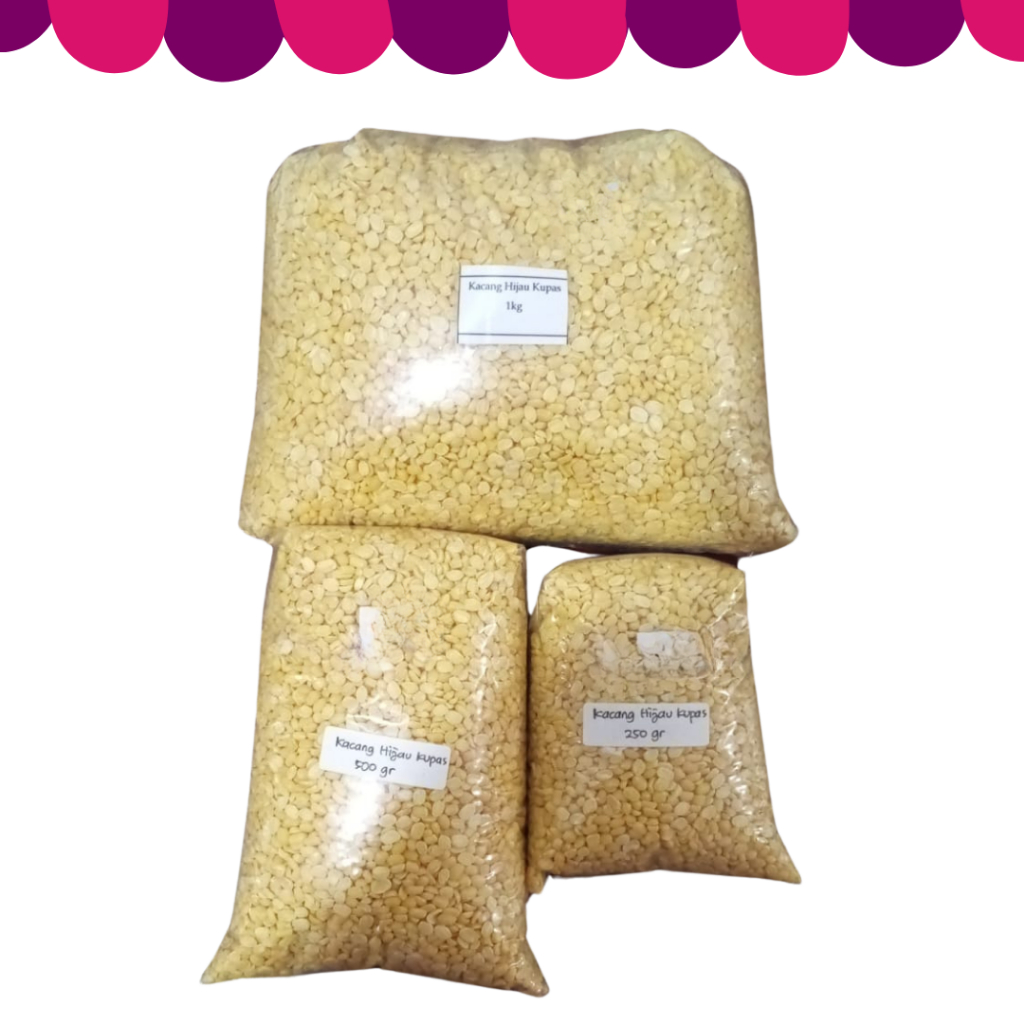 

Kacang hijau kupas 250 gr, 500 gr & 1 kg (Repack)