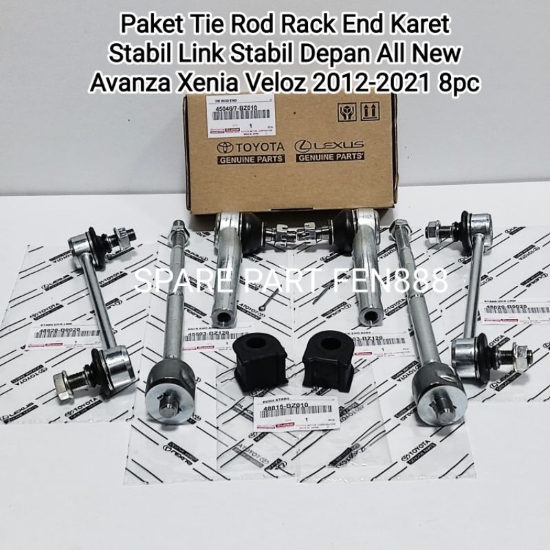 paketan Paket Kaki Kaki Depan Tie Rod Rack End Karet Stabil Link Stabil Depan All New Avanza Xenia V