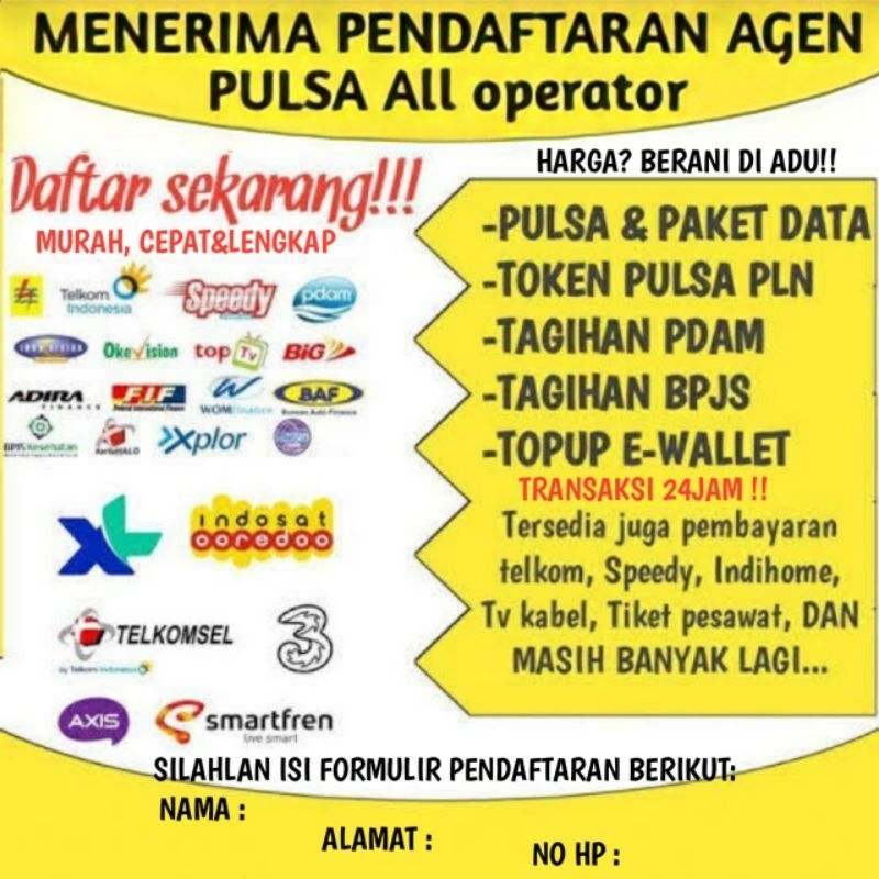 DAFTAR AGEN PULSA ALL OPERATOR