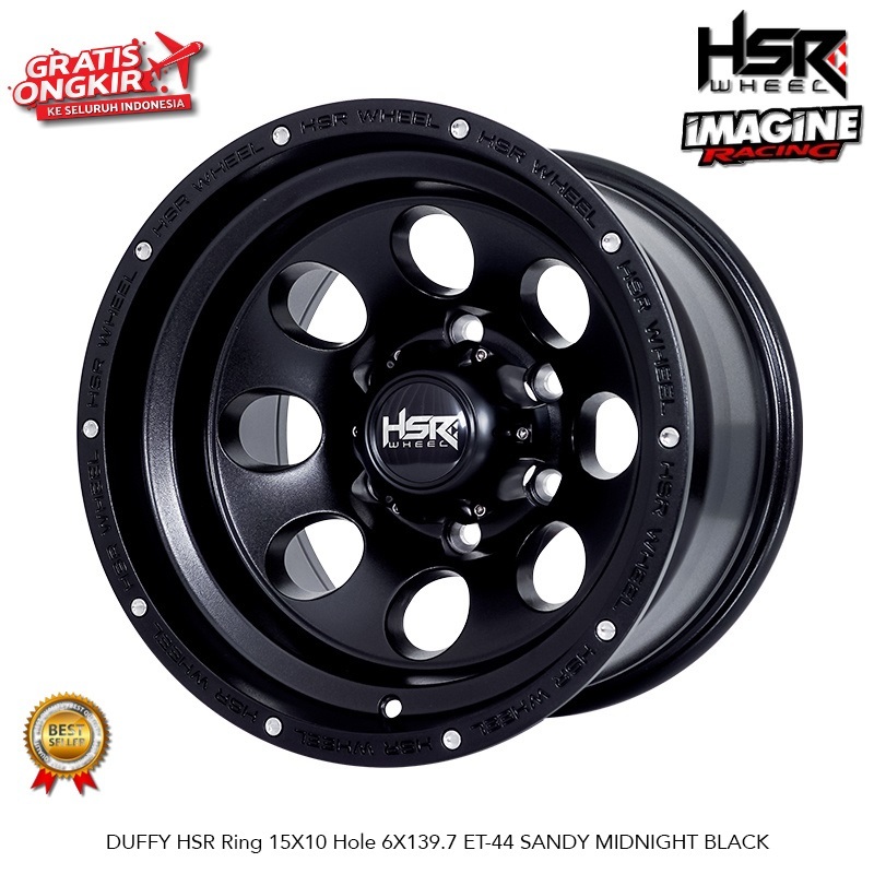 VELG MOBIL HSR DUFFY RING 15 LEBAR 10 PCD 6X139,7 UNTUK BLAZER HARDTOP PRADO PANTHER