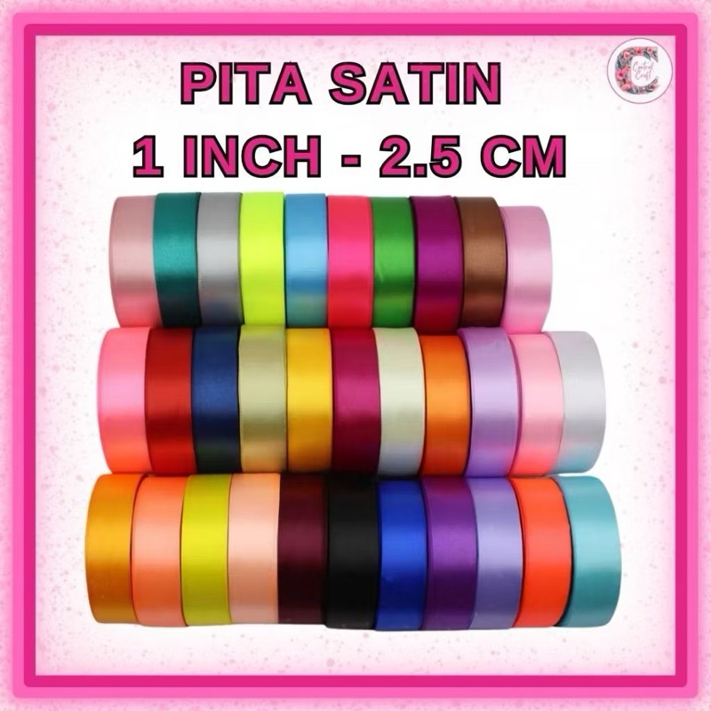 

Pita Satin 2.5 cm atau 1inch - Pita Satin 2,5cm 1 inchi Murah - Pita Satin Rainbow