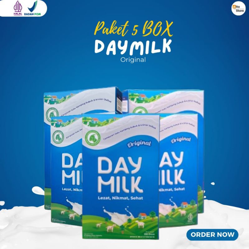 

PAKET 5 BOX SUSU DAYMILK 200 GRAM Susu Kambing Etawa Daymilk Susu Kambing Etawa Bubuk Susu Daymilk 200 gram