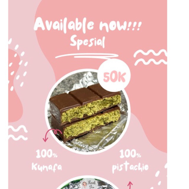 

Coklat Dubai Kunafa pistachio
