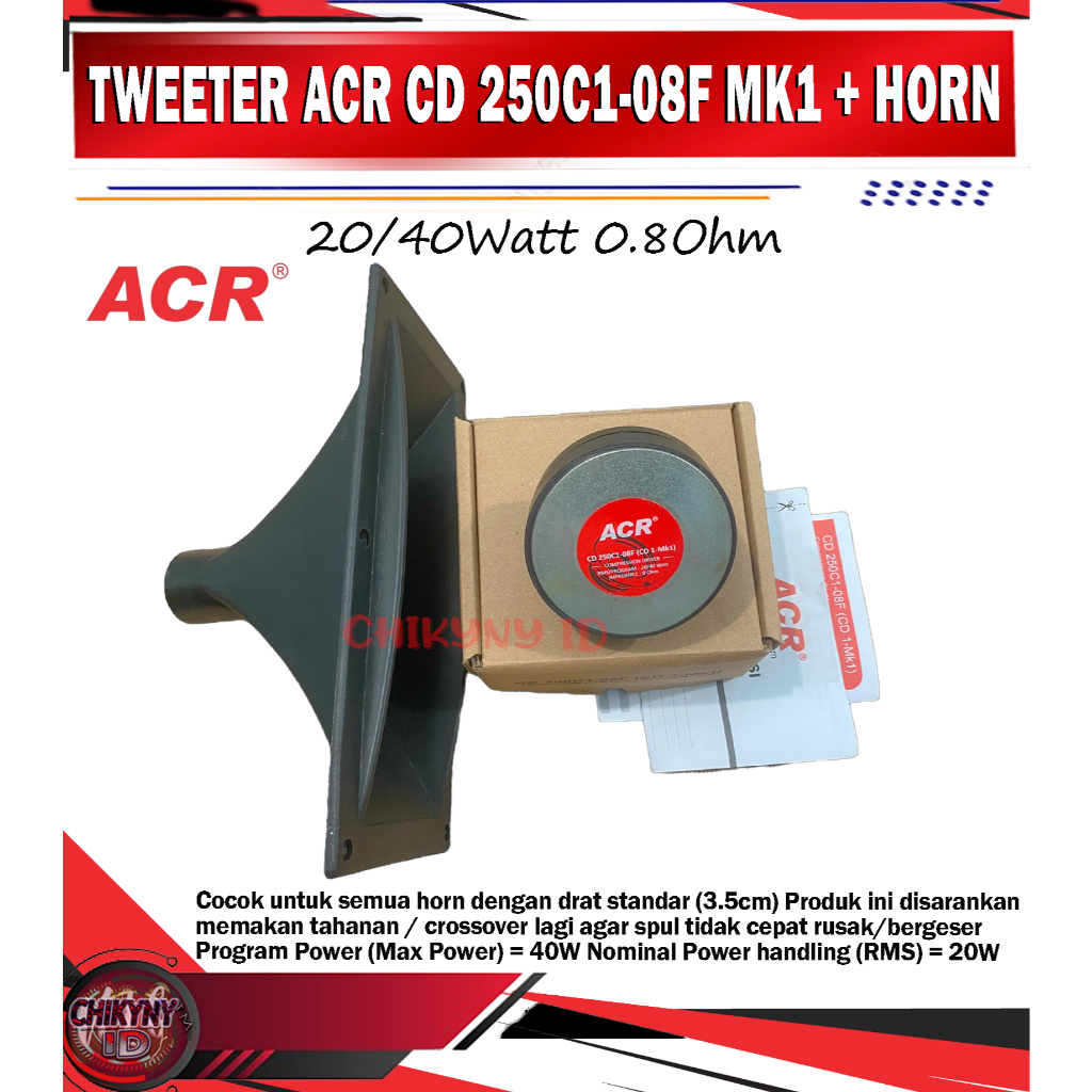 DRIVER TWEETER ACR CD 250C1-08F ( CD 1-MK1) PLUS HORN