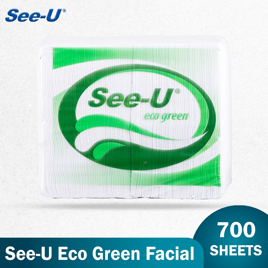 SEE U ECO GREEN FACIAL 700 SHEETS 2 PLY MURAH / TISSUE WAJAH 2 PLY/ TISU WAJAH SEE U ECO GREEN /