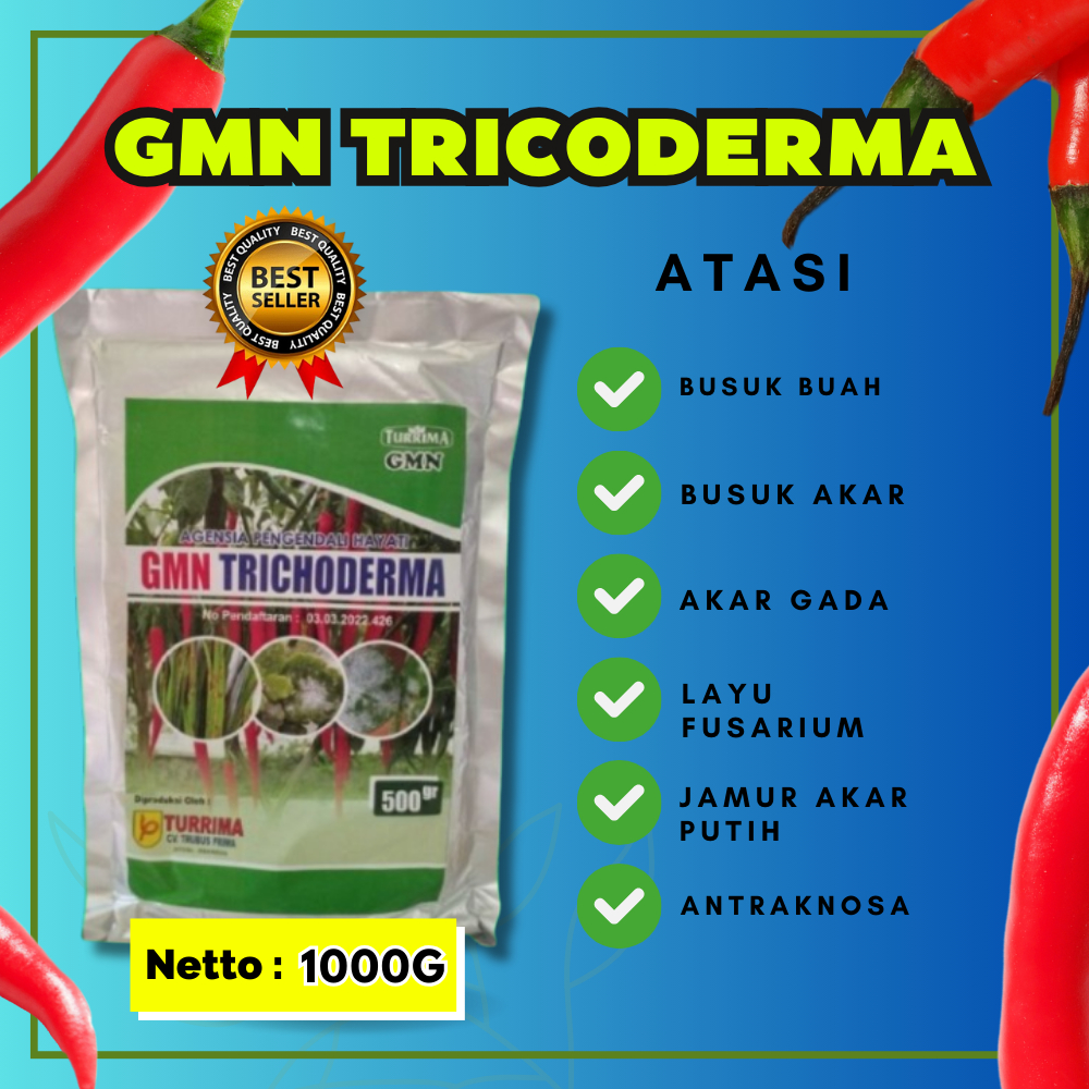 UNGGULAN  Fungisida Tricoderma Organik Isi 1000Gram, Fungisida Tricoderma Padat Isi 1000Gram, Fungis