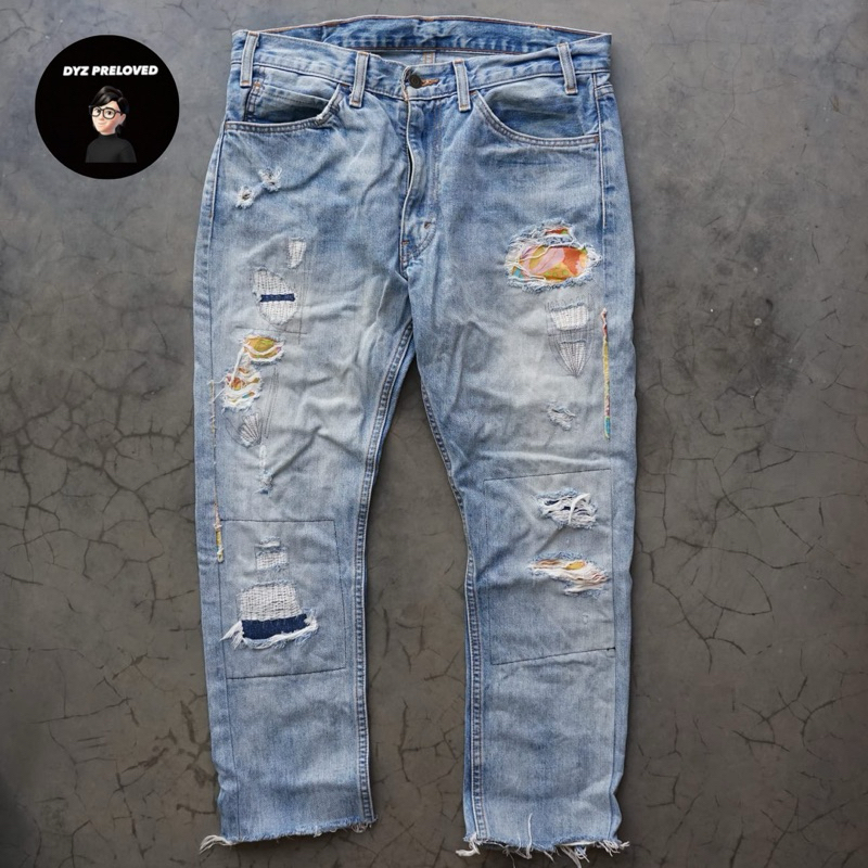 Celana Jeans / Denim L**is orang tab Sashiko