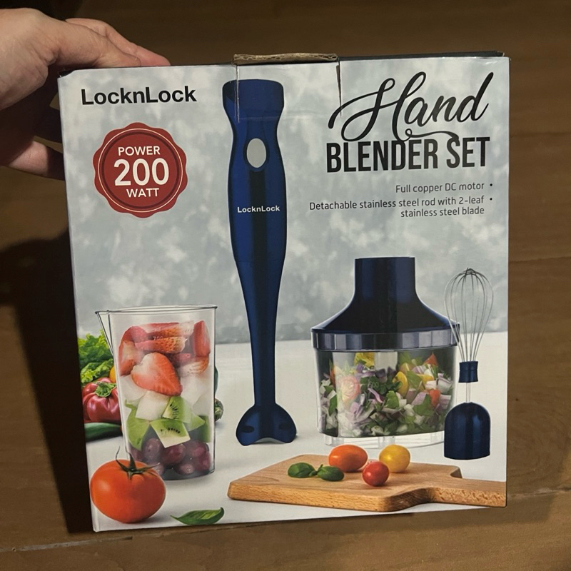 Lock n Lock Hand Blender Set and Chopper (Blue)