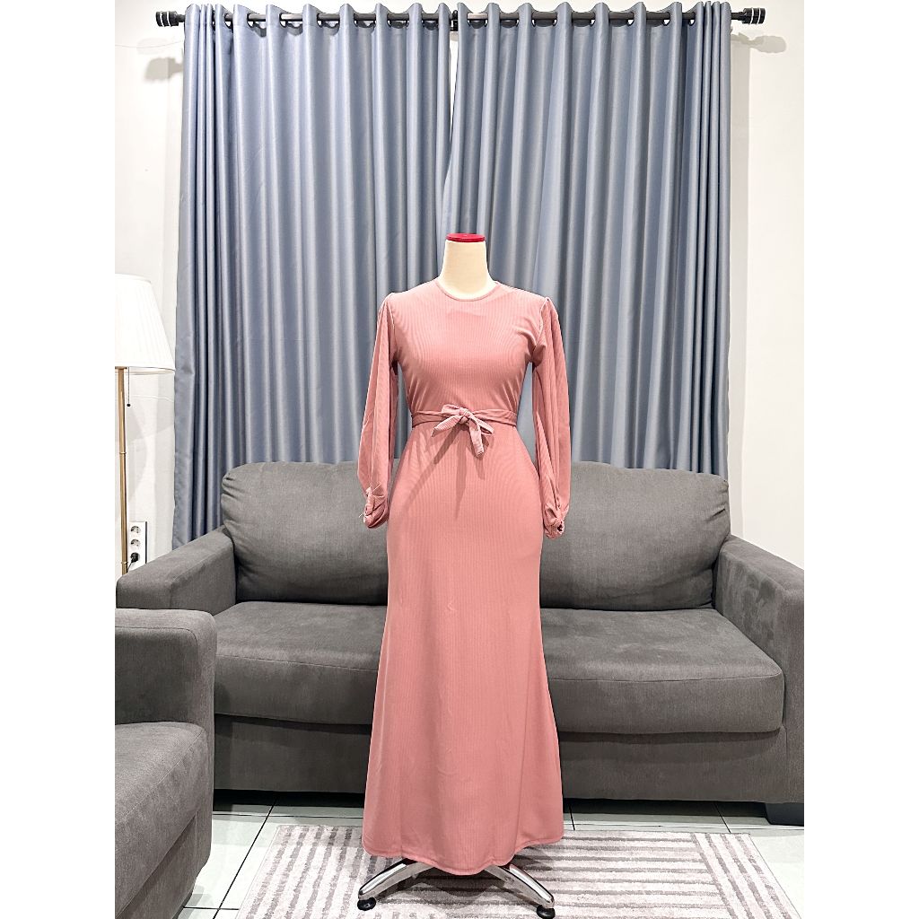 NADINE MERMAID DRESS BAHAN RIB KNIT  SIZE(M-XL)/GAMIS DUYUNG WANITA /DRESS LEBARAN / DRESS KONDANGAN