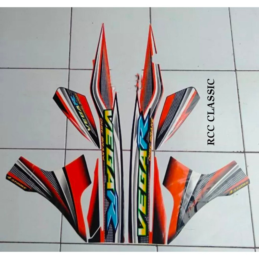 stiker striping vega r lama 2005 oren hitam