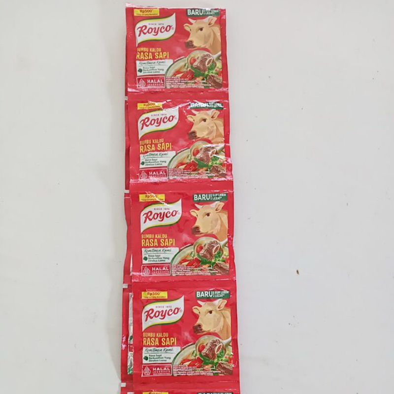 

Royco bumbu kaldu rasa sapi 1 renceng isi 12