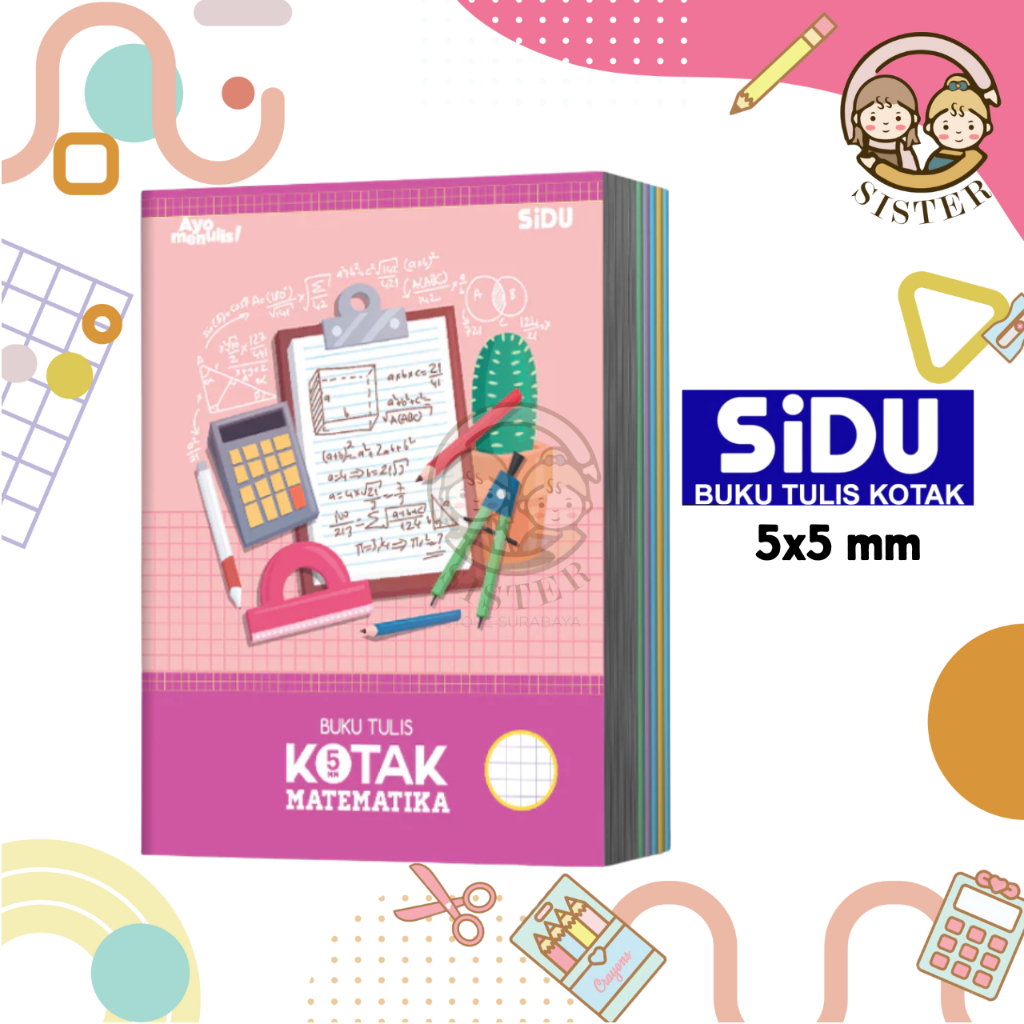 

(1 PACK) SIDU Buku Kotak Kecil / Buku Kotak Matematika / Buku Strimin 5mm