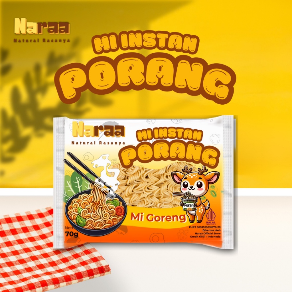 

(BELI 2 FREE 1 SACHET BERAS PORANG)Naraa Mie Goreng Instan Porang Kaya Rasa, Mudah Dimasak