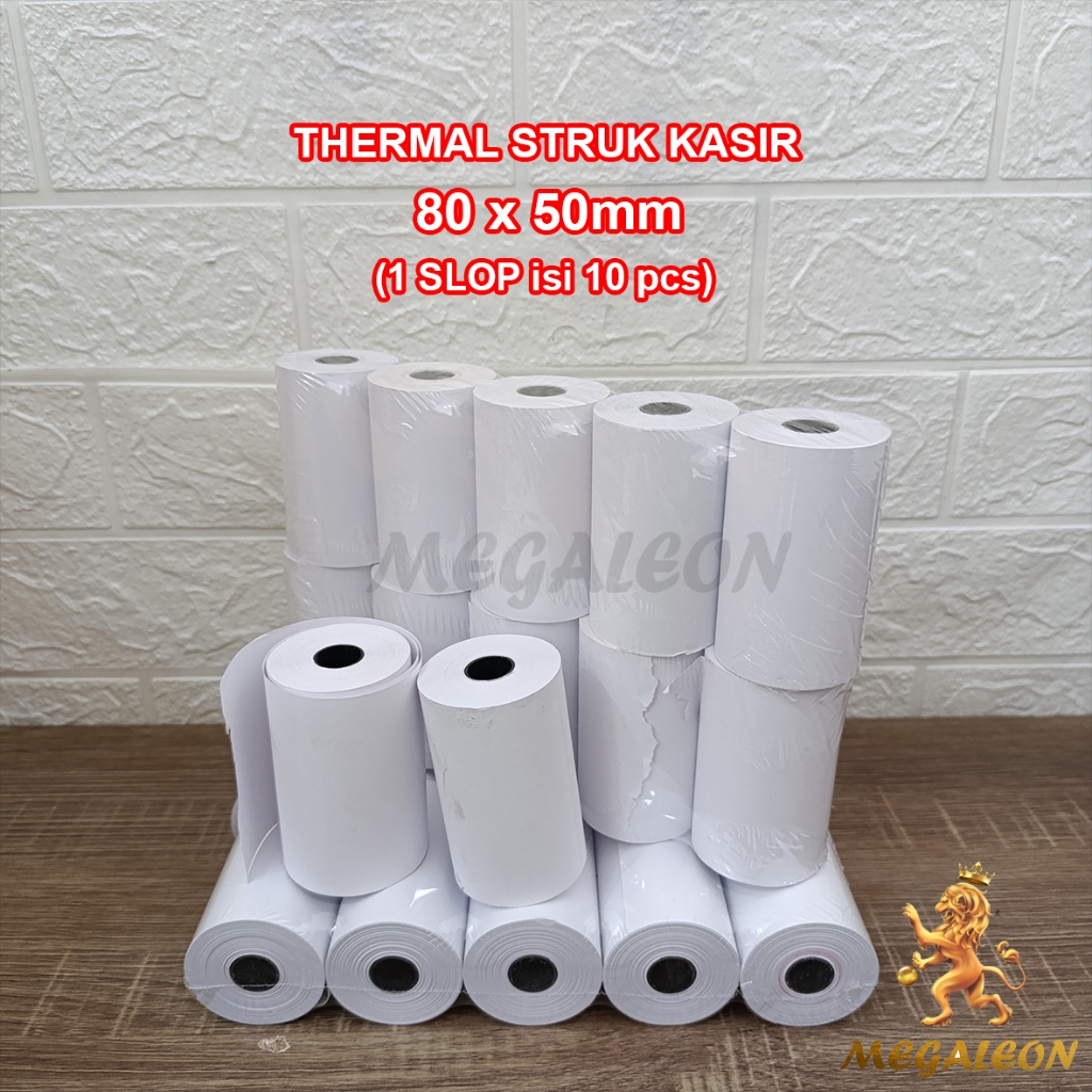 

(1 SLOP isi 10) 80x50 Kertas Thermal Struk Paper Roll Kertas Struk Kasir