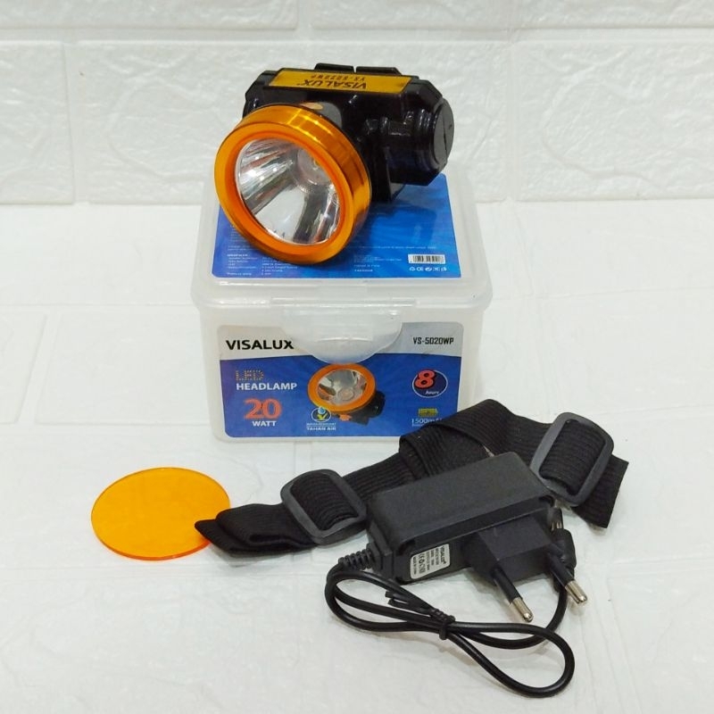 BATAM - VISALUX VS5020WP VS 5020WP headlamp senter kepala rechargeable LED 20 watt tahan air water r
