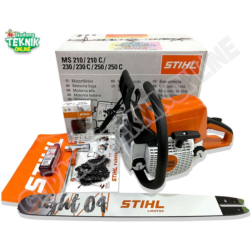Mesin Gergaji Kayu Chain Saw STIHL MS250 20 inch Bar Gigi / Chainsaw Potong Pemotong Belah Kayu 20 I