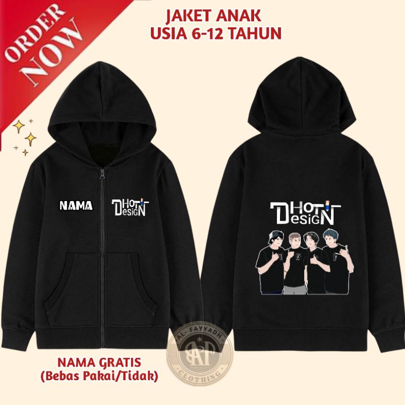 JAKET SWEATER HOODIE ANAK LAKI LAKI GAMBAR DHOT DESIGN USIA 6 -12 TAHUN-FASHION ANAK