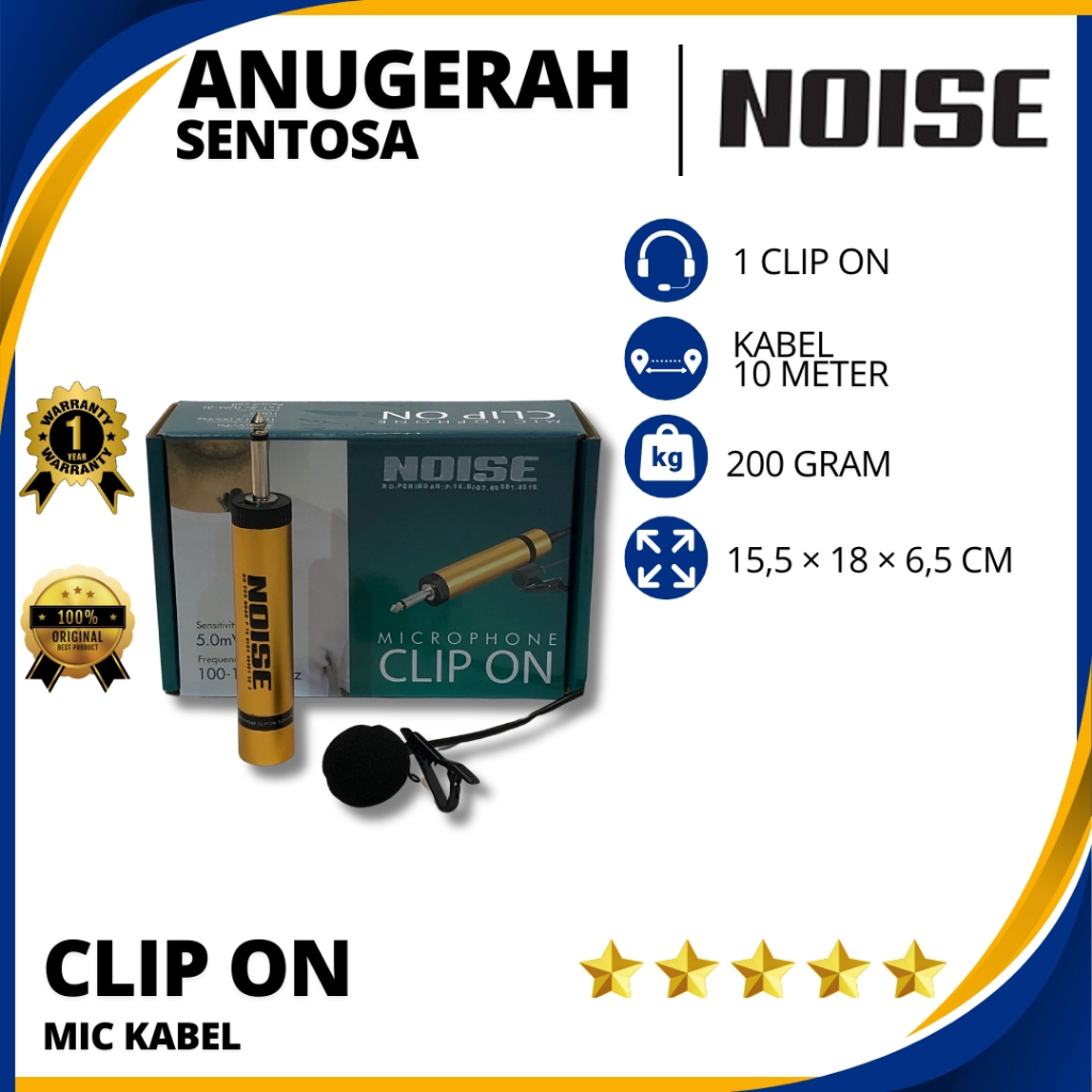 Mic Kabel Noise Clip On (Isi 1 Mic Clip On / Jepit)