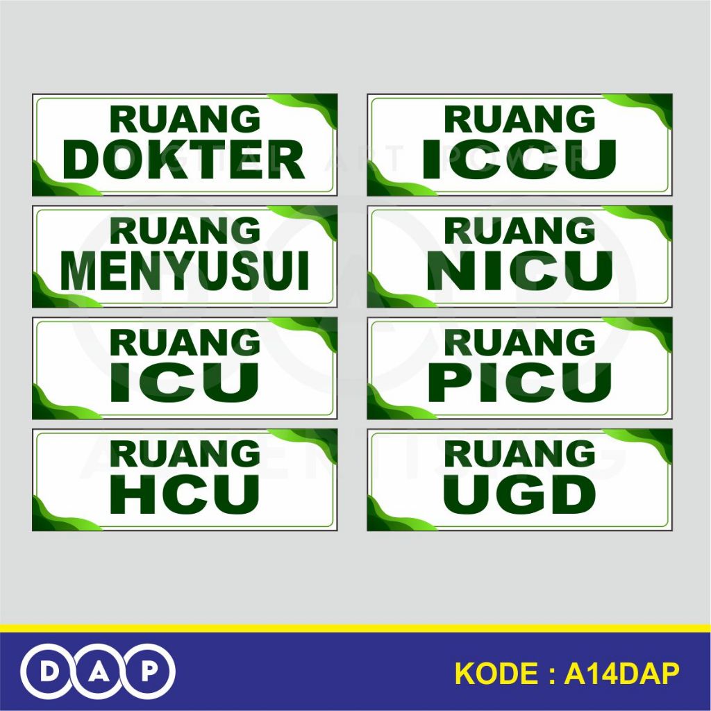 

A14 - Acrylic Sign, Stiker Akrilik Nama Ruangan di Rumah Sakit dan Puskesmas, Termurah, Bisa Custom