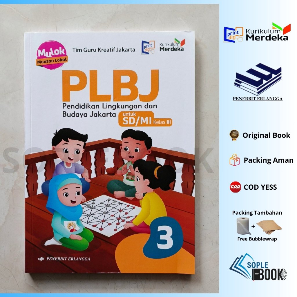 Buku PLBJ SD/MI Kelas 3 Kurikulum Merdeka (MULOK JAKARTA) Erlangga