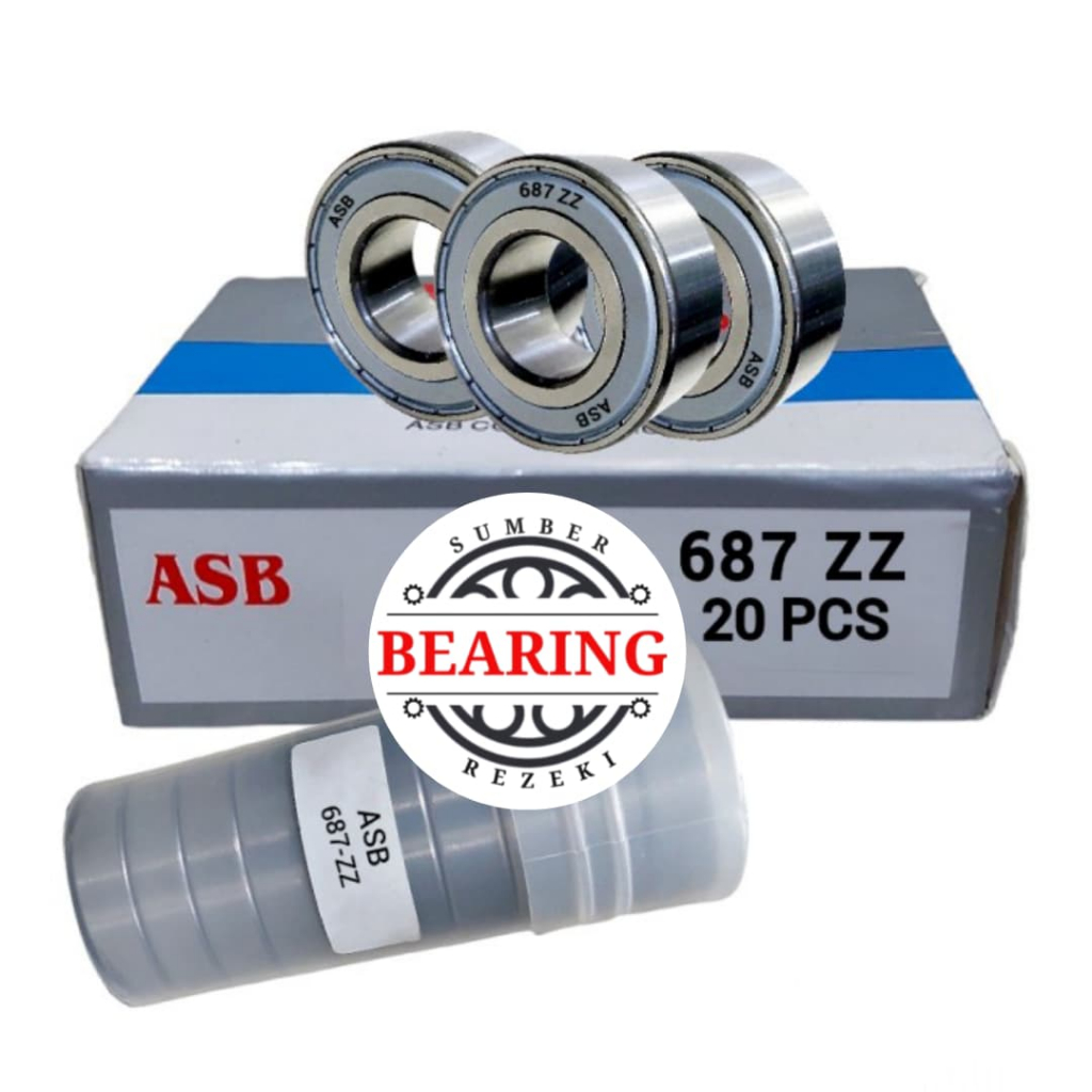 BALL BEARING 687 ZZ ASB ASLI ORIGINAL LAHER BANTALAN 687ZZ TUTUP BESI